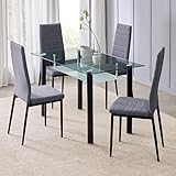 Home Centre Helios Frank Set of 4 Fabric Dining Chairs - Grey