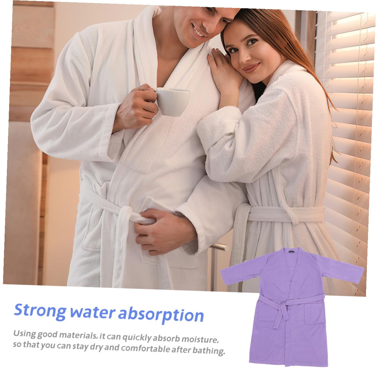 Beaupretty Bademantel für Damen Herren Übergrößen Bade Spa Robe XL Leicht Strapazierfähig Wasserabsorbierend für Zuhause Reisen