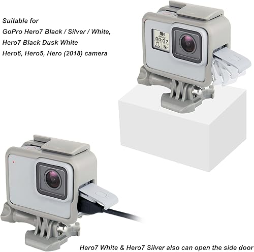 Miniatura 3 de Carcasa de montaje en bastidor para GoPro HERO7 Blanco Negro Oscuridad Blanco PlataHERO65(2018) Función de cámara de acción Agujero Reserva