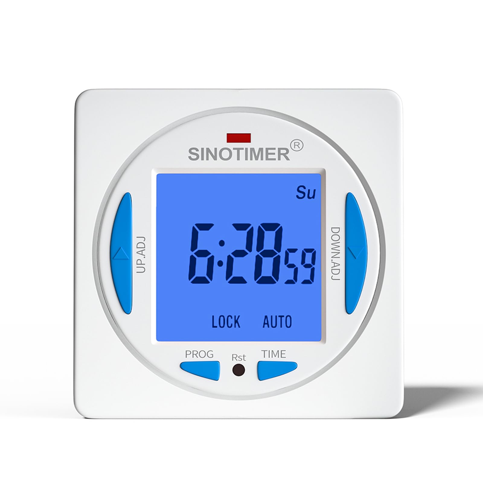 Écran ultra LCD 7 minuteurs quotidiens programmables Deuxième intervalle avec 4 fils de raccordement (rétroéclairage bleu), panneau monté avec boîtier