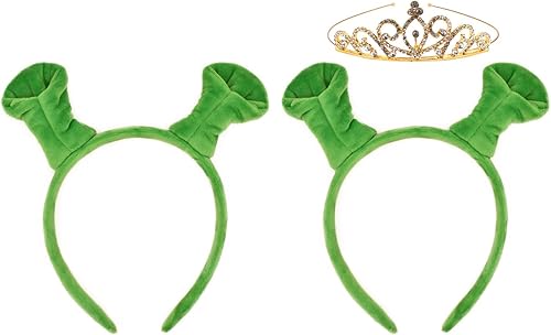 Diadema de felpa con orejas de ogro y princesa con corona, Halloween, Navidad, festival, fiesta temática, monstruo, ogro, cosplay, tocado