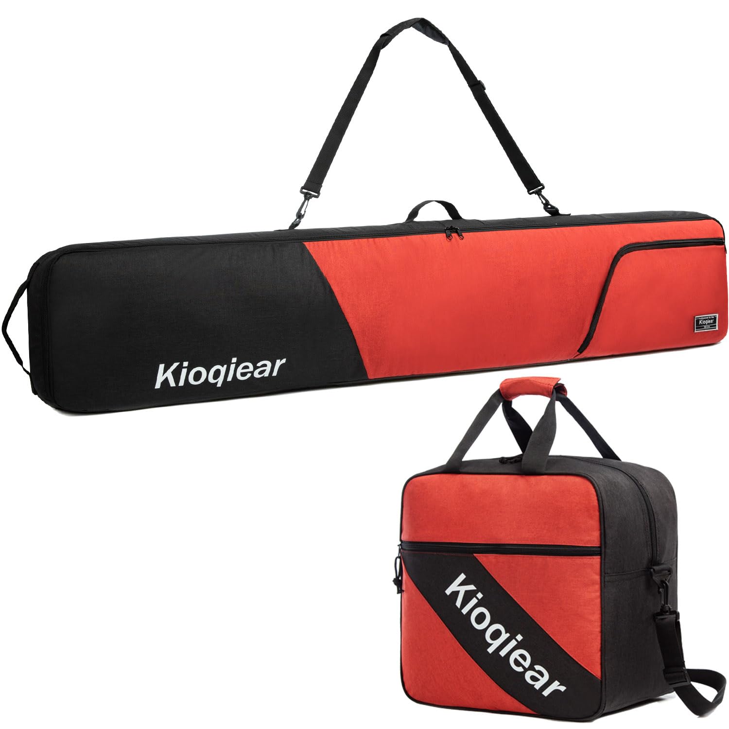 Kioqiear Padded Snowboard and Boot Bag Combo,Perfect for Snowboard Up to 165 cm and Boots Up to Size 13,Includes 1 Padded Snowboard Bag & 1 Padded