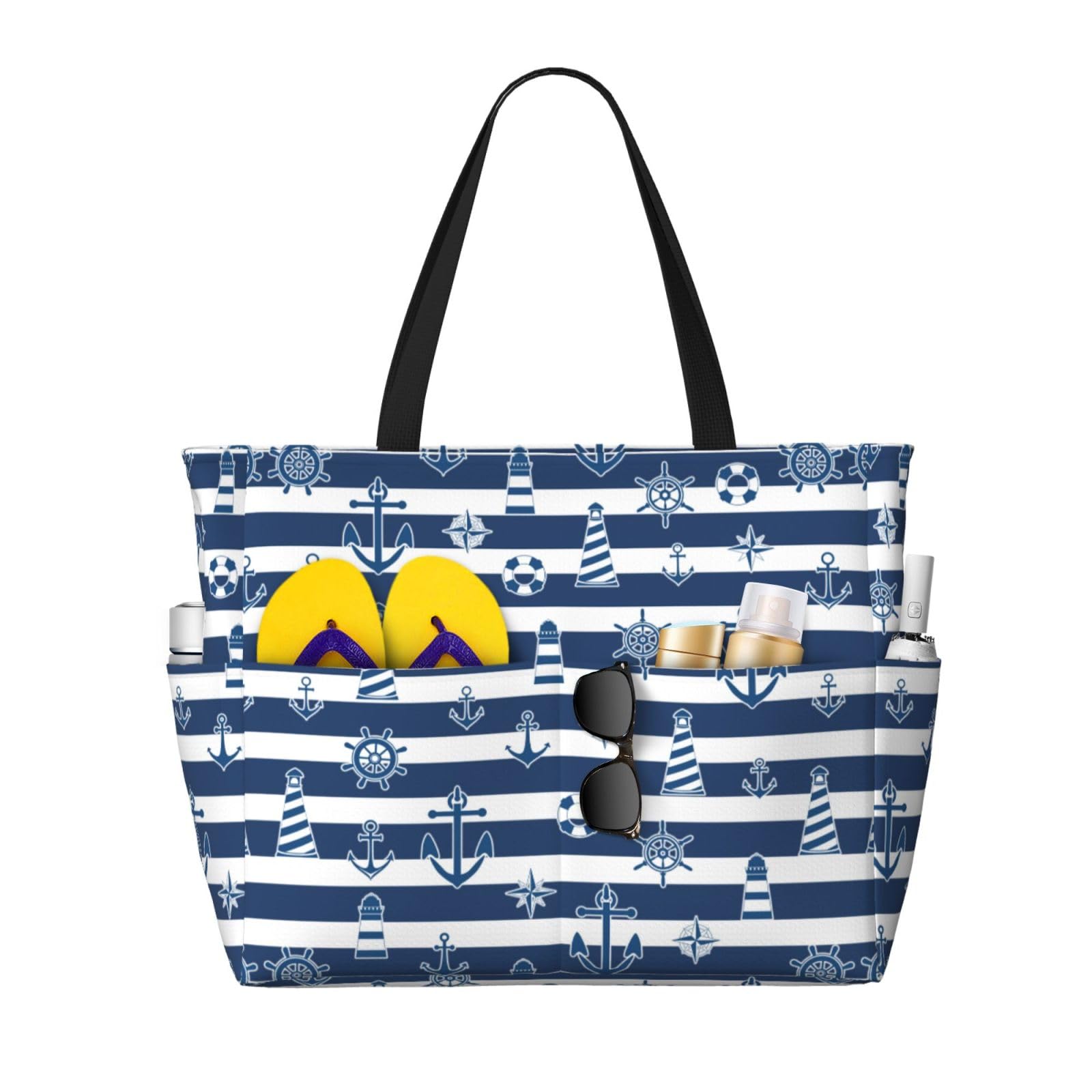 Beach Tote Bag for Women Beach Bag Waterproof and Sandproof Tote Bag with Wet Bag Large Travel Bag