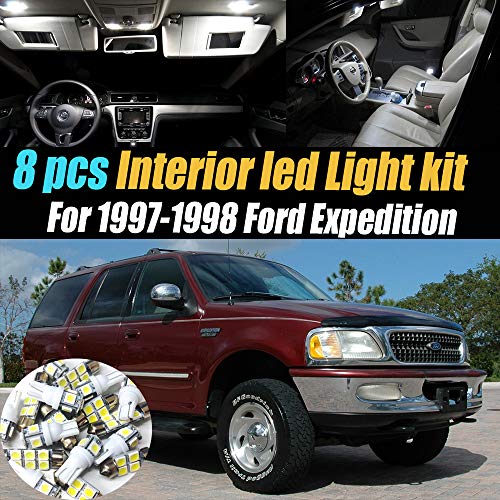 Kit de 8 luces LED blancas 6000k para Ford Expedition 97-98 miniatura 1
