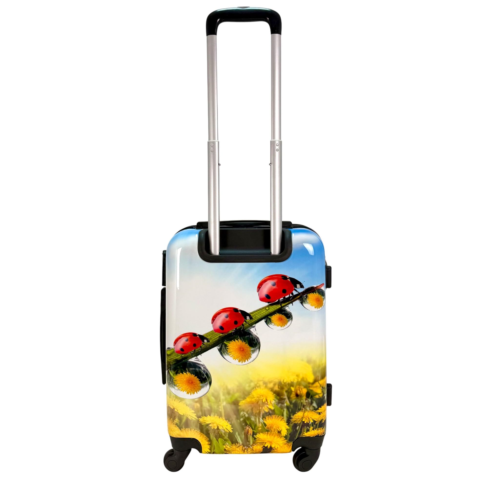 Maleta de Cabina Equipaje de Mano Viaje avión rígida 4 Ruedas 360º Medidas 55x35x22cm Viajar Estampado Mariquita