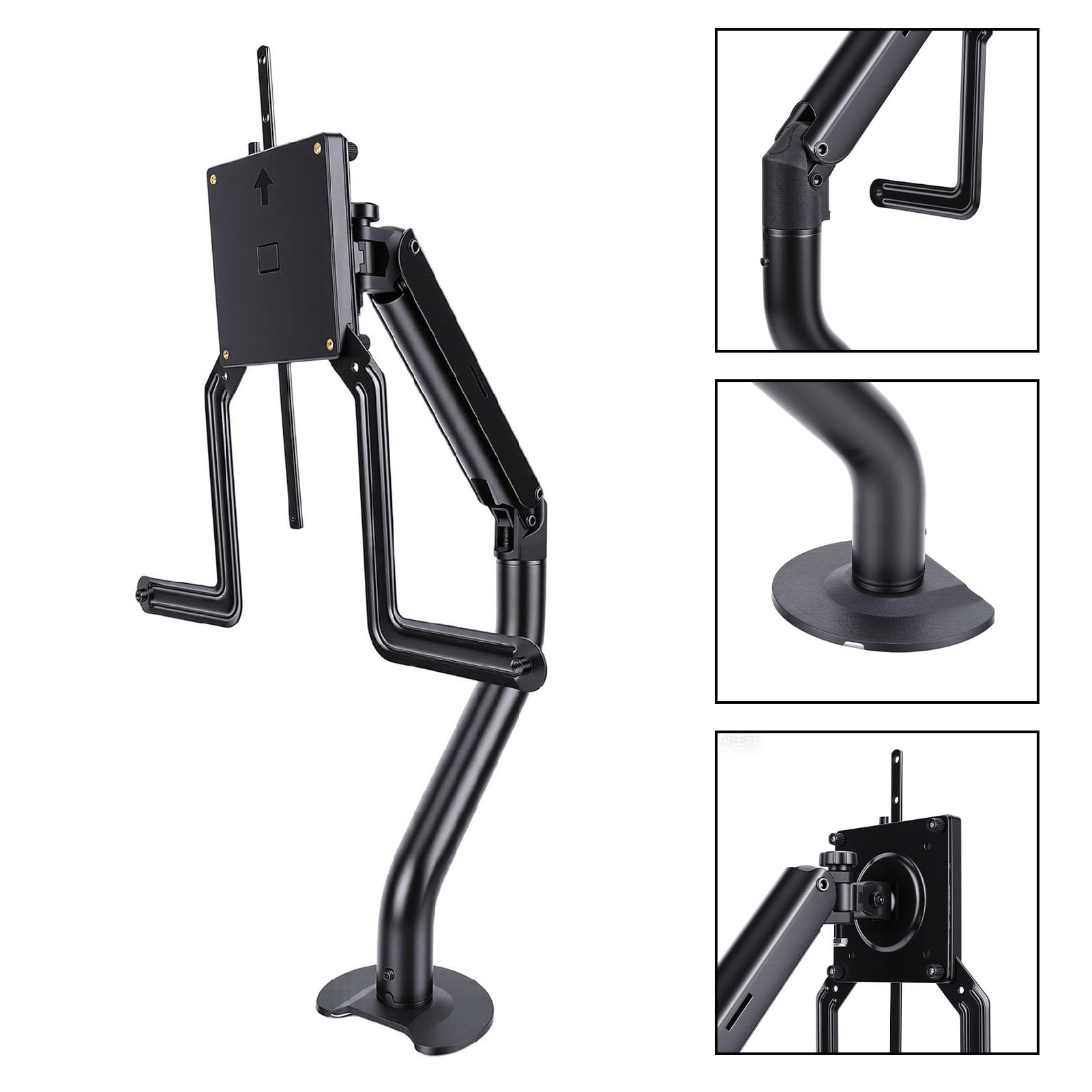 Eujgoov Supporto da Scrivania per Braccio Display, Robusta Struttura in Acciaio PP Bracci per Computer Regolabili per Monitor Curvo e Schermo Piatto per l'uso a Casa o in Ufficio