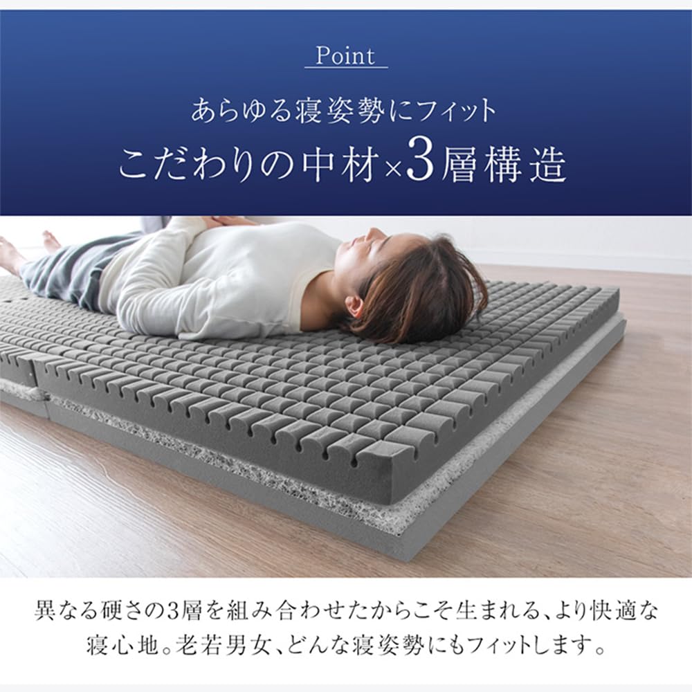 Amazon｜タンスのゲン マットレス セミダブル「純」高反発(R) PREMIUM