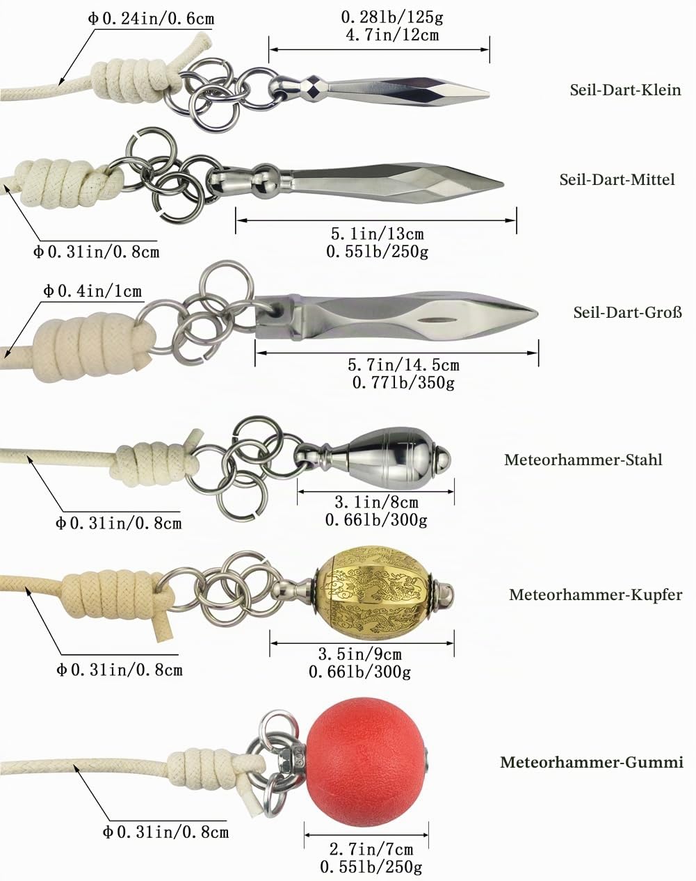 Rope Dart Chinesische Kungfu, traditionelle Kampfsportausrüstung
