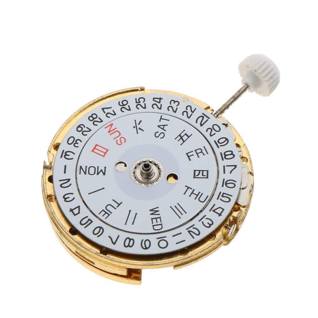 Accesorio para reparación de Movimiento de Reloj mecánico automático, 3 Agujas, Calendario Dual de Fecha/día para Accesorios de Reloj