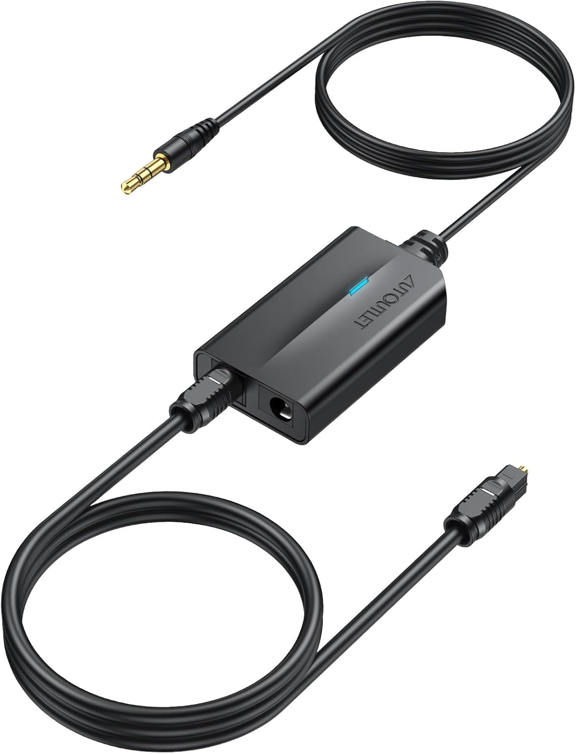 AUTOUTLET 3.5mm to Optical Converter, 48Khz Audio Sample Rate, Supports Uncompressed 2-Way PCM Digital Audio Signal Output, Built-in 1.2m 3.5mm Cable, Suitable for Laptop, Computer, Projector, etc - Amazon product rated Grade C