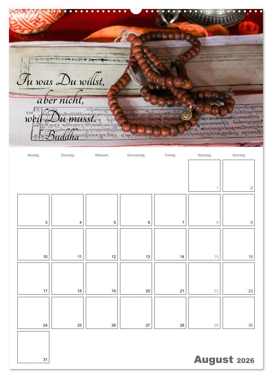 Harmonie und Freude Buddhistische Weisheiten 2026 (Wandkalender 2026 DIN A2 hoch), CALVENDO Monatskalender: Ein Planer mit buddhistischen Weisheiten für die ganze Familie (CALVENDO Glaube)