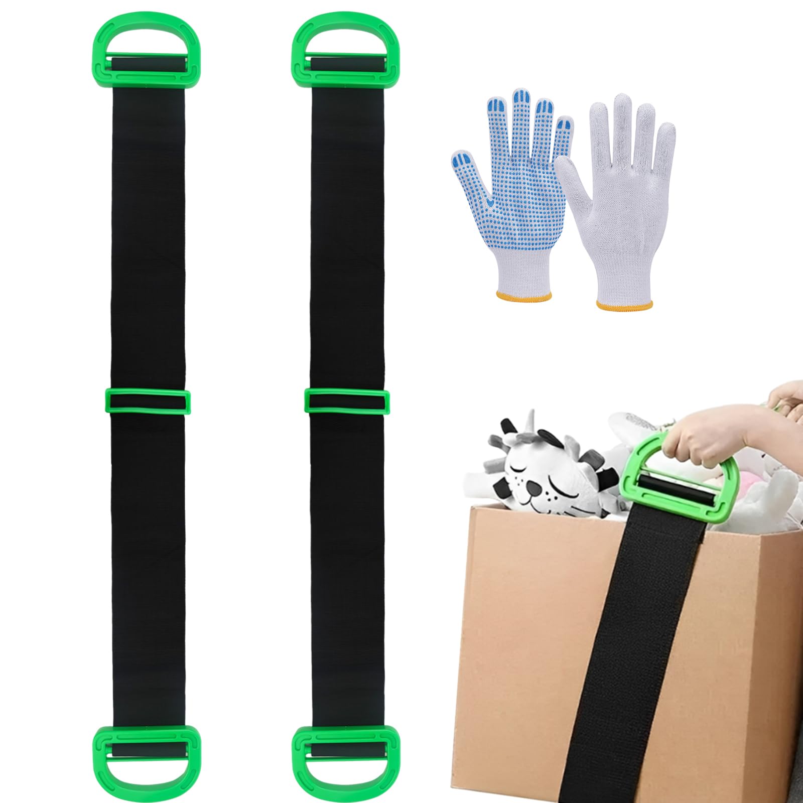 Tragegurte Für Umzug – 2er Pack, Verstellbar Bis 153 Cm, 100 Kg Pro Gurt, Mit Handschuhen, Für Möbel & Boxen