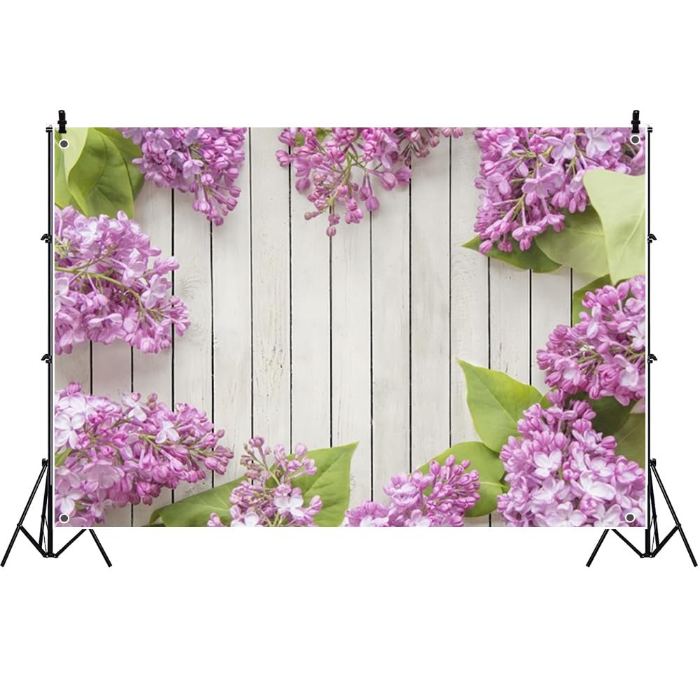 Amazon | Qinunipoto 背景布 藤の花 紫の花撮影布 2.5x1.8m ホワイト