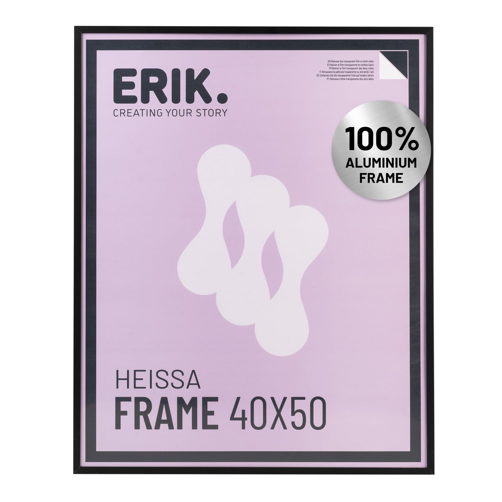 Grupo Erik 40x50 Picture Frame - Black Photo Frames Wall, Large Picture Frames 50cm x 40cm, Family Photo Frame, Art Wall Decor - New Home Gifts, Home Decor Gifts