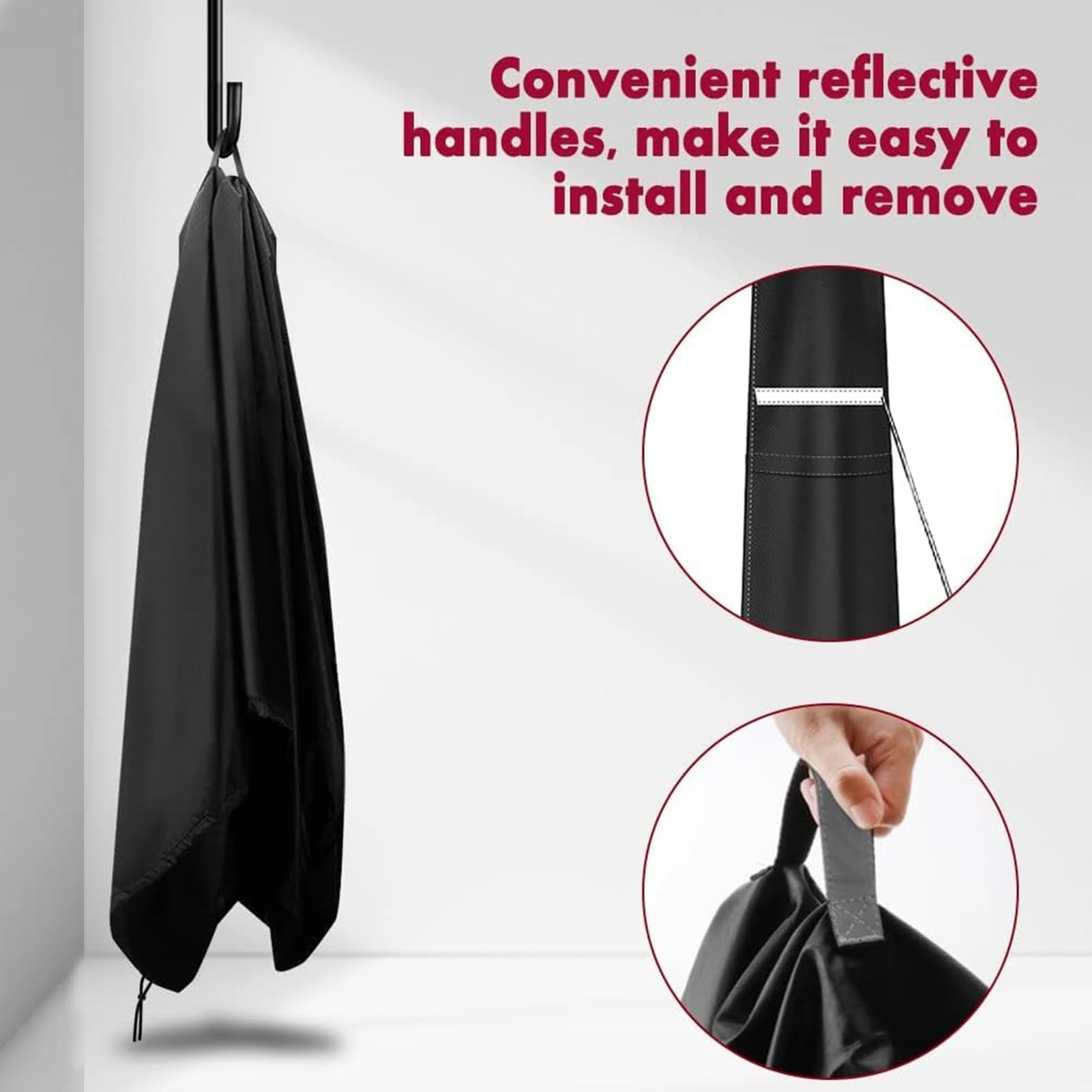 Copertura per ombrellone, copertura per ombrellone da esterni | con striscia riflettente, resistente alle intemperie, con cerniera, protezione per mobili da giardino, mercato, terrazza