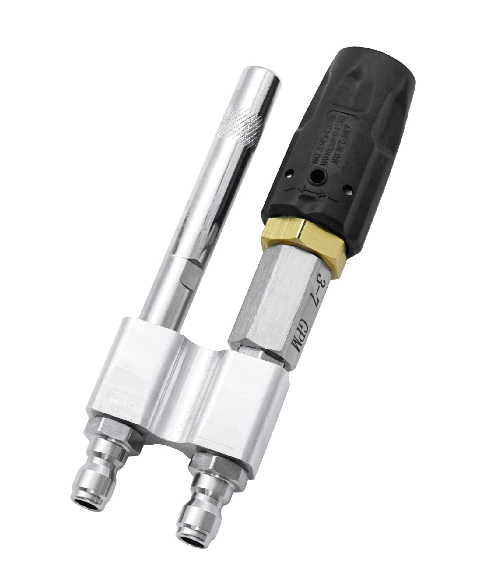 Ugelli girevoli regolabili M5 a valle, 3-7 GPM 2-in-1 ad alta pressione ugello per sapone a lungo raggio per lavaggio a pressione da 1000 a 6000 psi con connessione rapida da 1/4 di pollice, punta