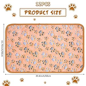 12 pieces pet blanket soft fleece dog fluffy doggie warm felt throw cute paw print puppy kitten sleep mat bed covers for cat dark gray white camel23 x 16 inch   cucciolini doodles