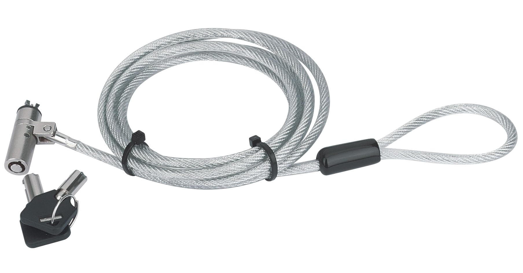 Techly 108262 Lucchetto con Sistema di Sicurezza Wedge-Lock per Notebook Cavo 1,8m Silver