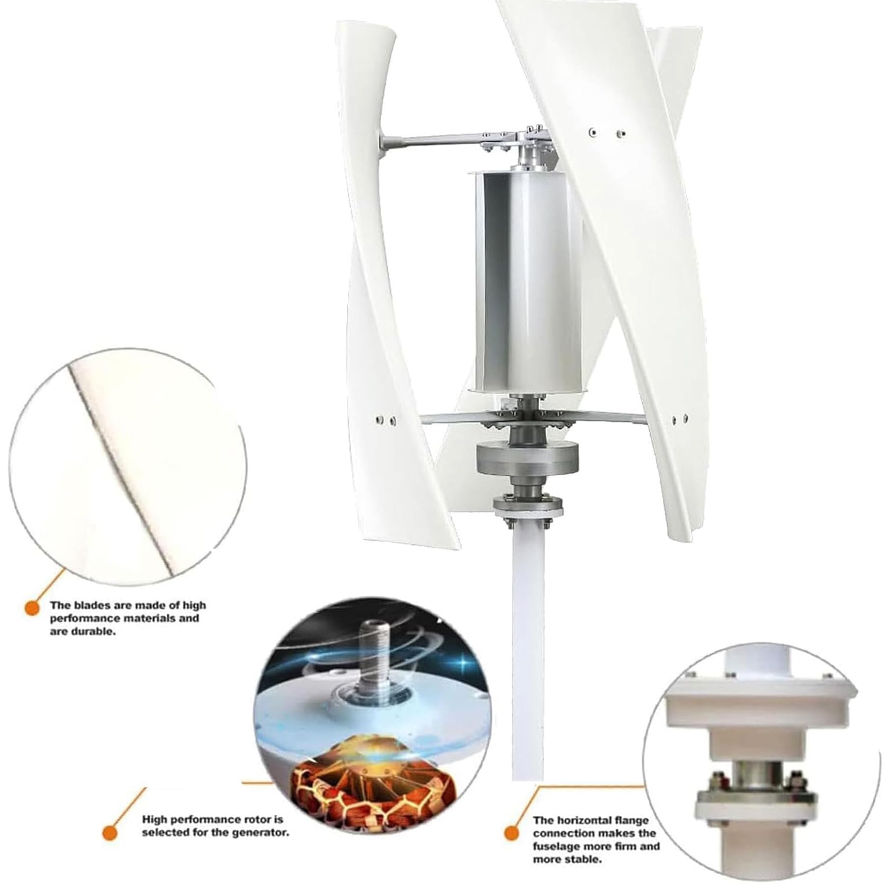 Kit Turbina Eolica Verticale Residenziale Da 18000 W, Impermeabile Ip67, Generatore Di Energia Eolica Da 220 V per Applicazioni Marine, Adatto A Sistemi Ibridi Solari Ed Eolici.