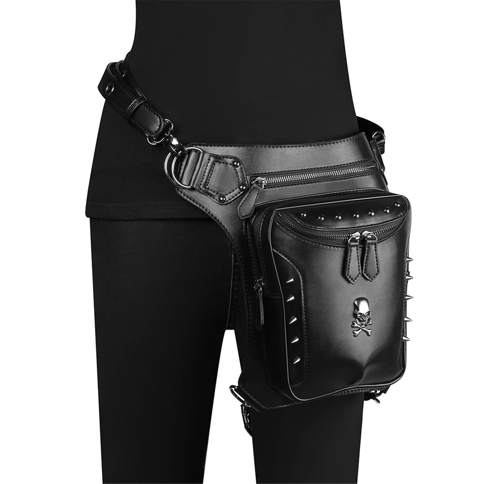 Gothic Steampunk Hüfttasche Steampunk Gürteltasche Damen Outdoor Riding Diagonal Motorradtasche Drop Leg Arm