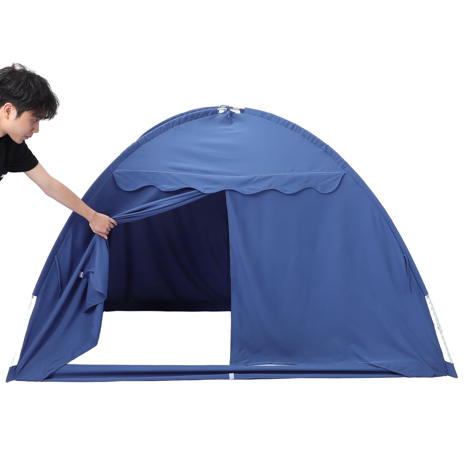 HANABASS Tienda de Cama Infantil para Interior Tamaño Individual Azul