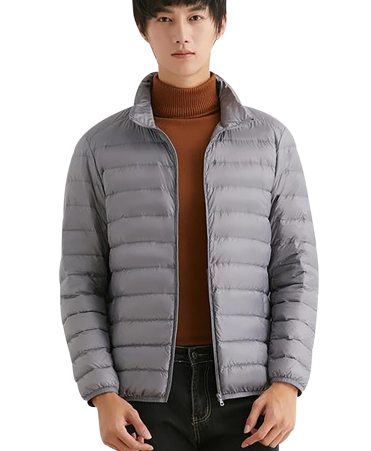 Packable Puffer Mens Lightweight Padded Jacket With Hood Mens