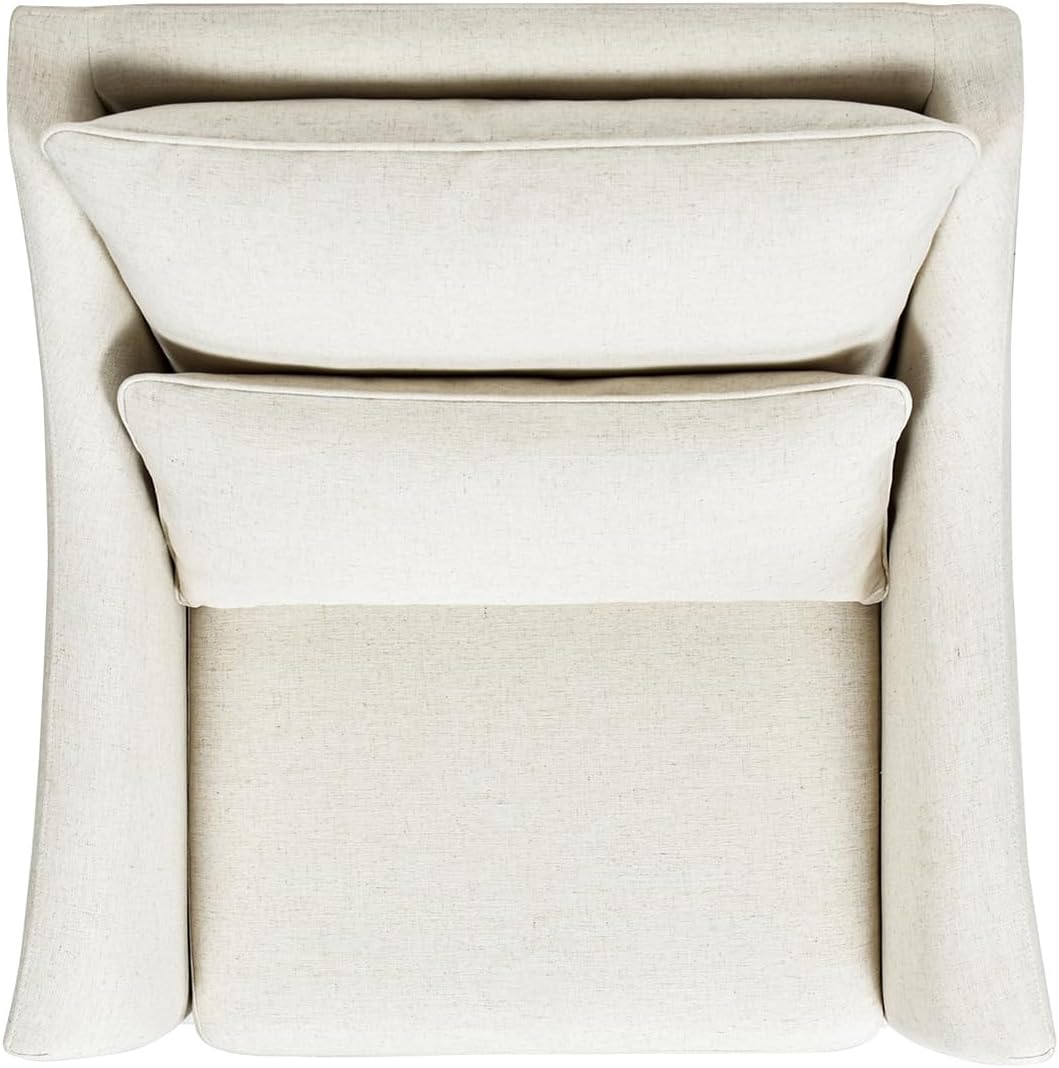 Ada 38" White Linen Flared Arm Accent Chair