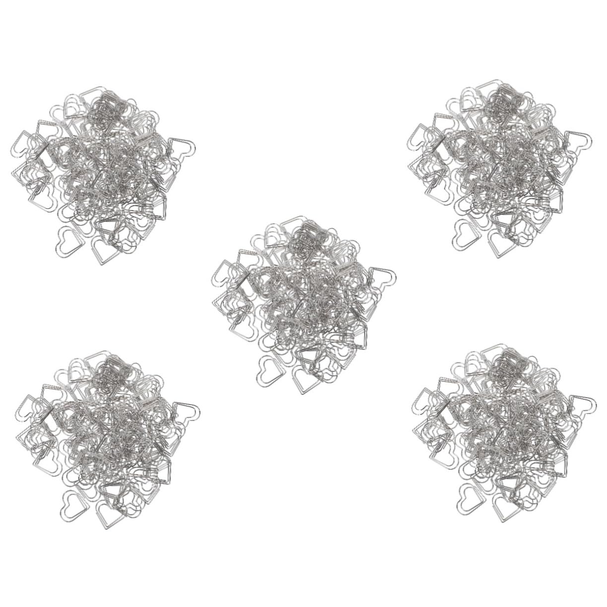 Uonlytech 5 Set Graffetta Ufficio Cuori Piccole Clip Di Carta Cuore A Forma Di Graffette Novità Graffette Decorative Graffette Di Metallo Argento 100 Pezzi * 5