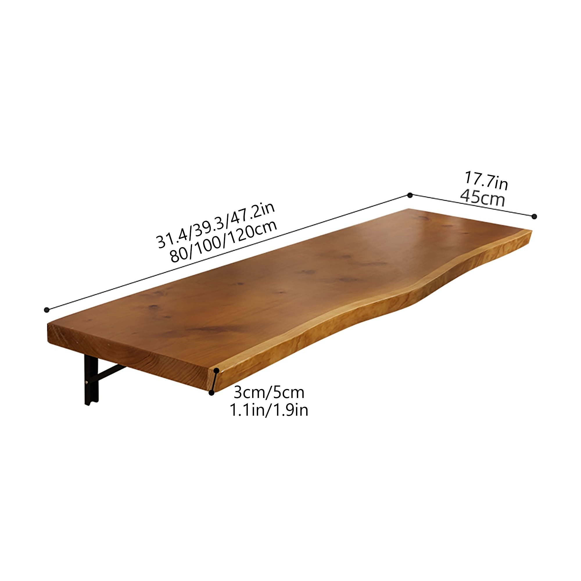 Scrivania pieghevole da parete in legno massello, per cucina e sala da pranzo, con banco da lavoro pieghevole per garage, scrivania per computer (100 x 45 x 3 cm)