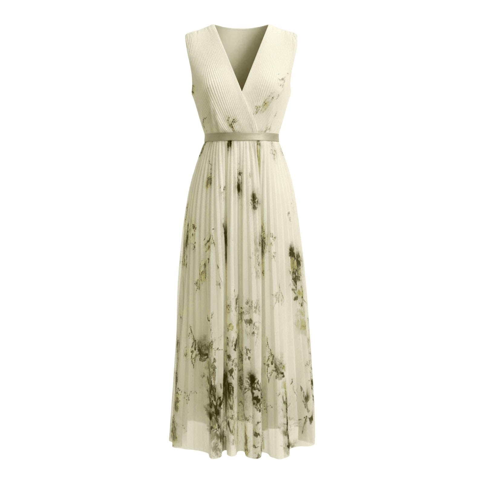 Vestido Casual Fluido sin Mangas Floral, Moda Verano Salidas Mujer