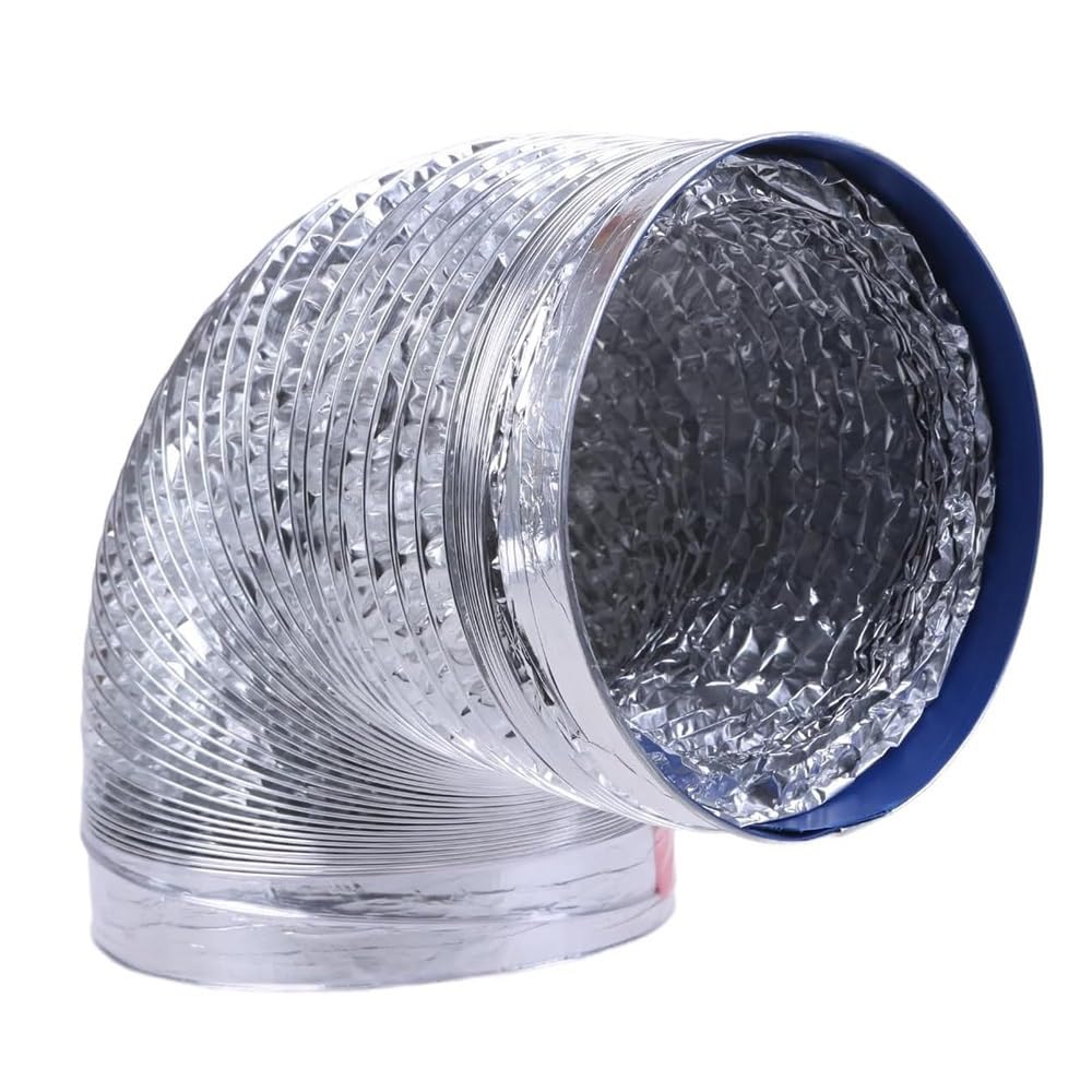 Condotto di ventilazione flessibile in alluminio, Condotto dell'aria termica for tubo flessibile in alluminio con sfiato for asciugatrice for cappa da 6-16 pollici 1-6 m(L 1m(3ft),150mm(6"))