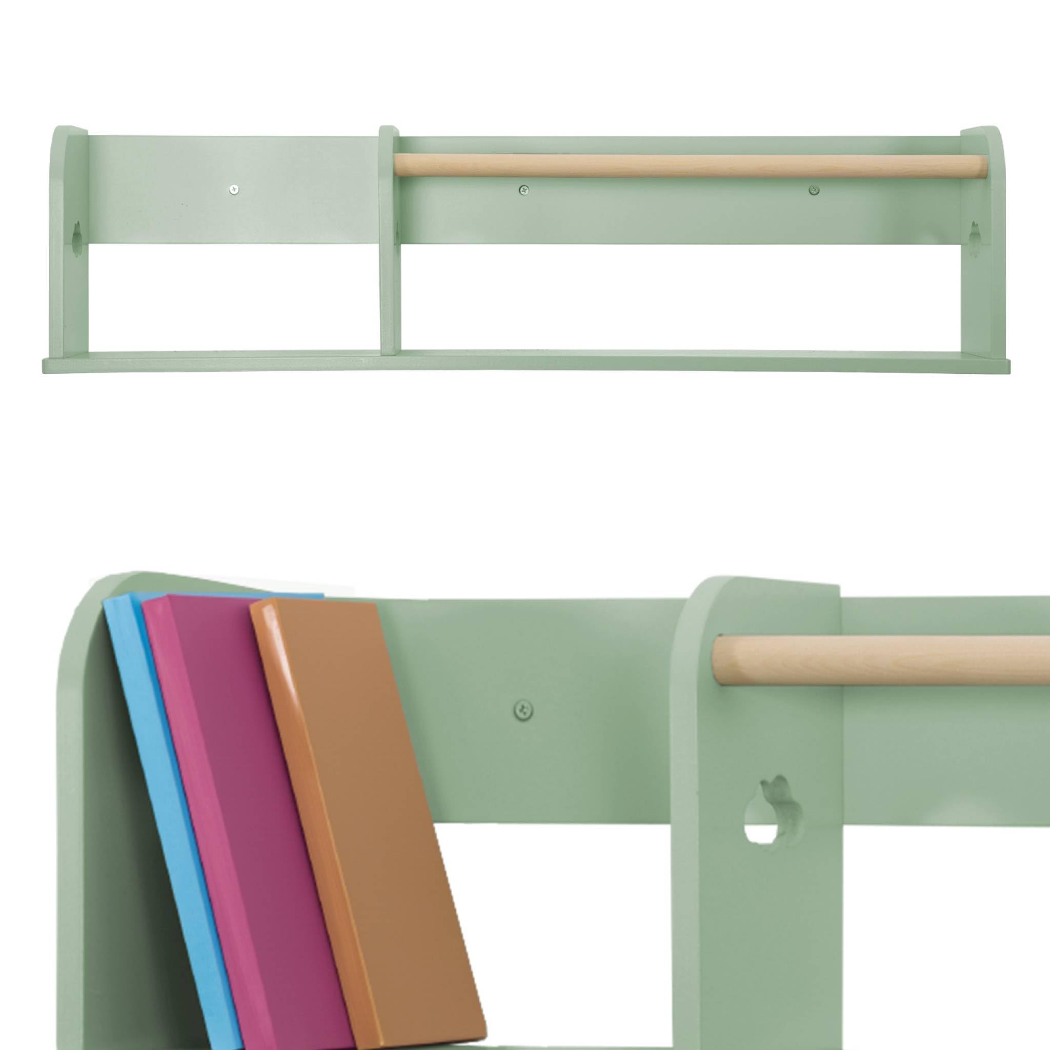 Sweeek Estantería de pared Nephos 80cm para dormitorio infantil 80x16.5x21 cm Verde