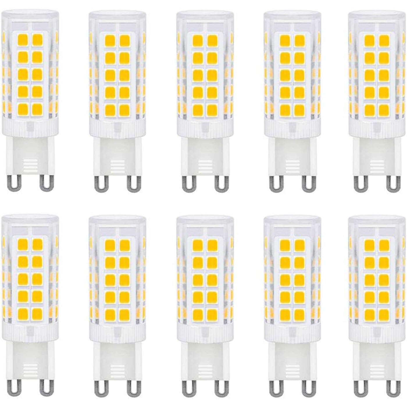 ZFQ G9 LED Bulb, Warm White 5W, G9 LED Light Bulbs 3000K, Equivalent 50W Halogen, Energy Saving Bulb, 500LM, 360° Beam Angle, AC 220V-240V, No Flicker, Non-Dimmable, 10-Pack