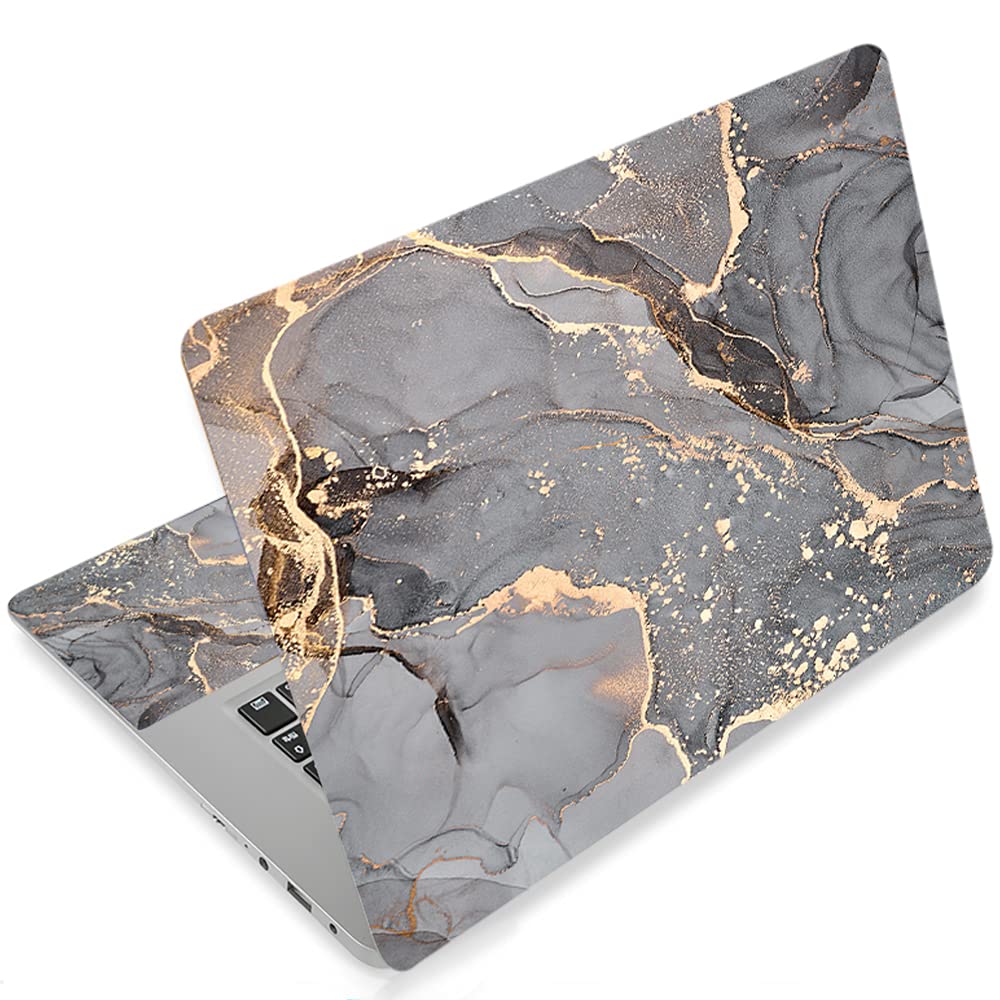 Laptop Skin Sticker Decal,13.3" 14" 15" 15.4" 15.6 inch Laptop Universal Vinyl Skin Sticker Cover,Dustproof Waterproof Reusable Art Decal Protector with Free 2 Wrist Pads (Marble 4)