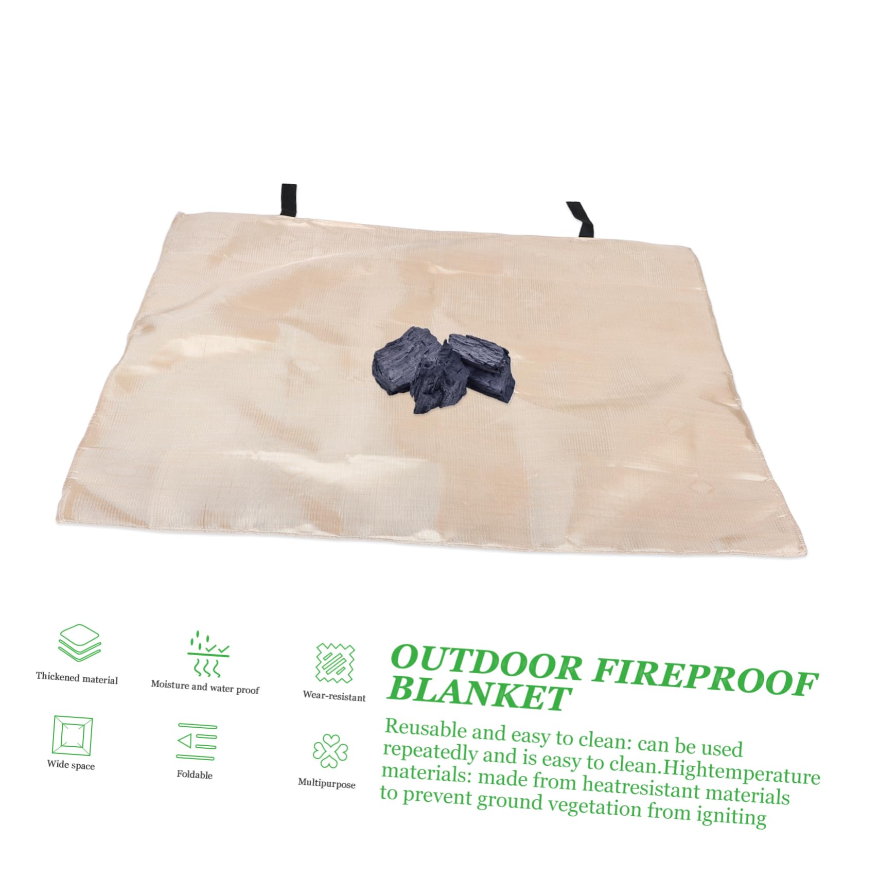 Toddmomy Feuerfeste Matte für Camping und Grill, 100x97cm Glasfaser