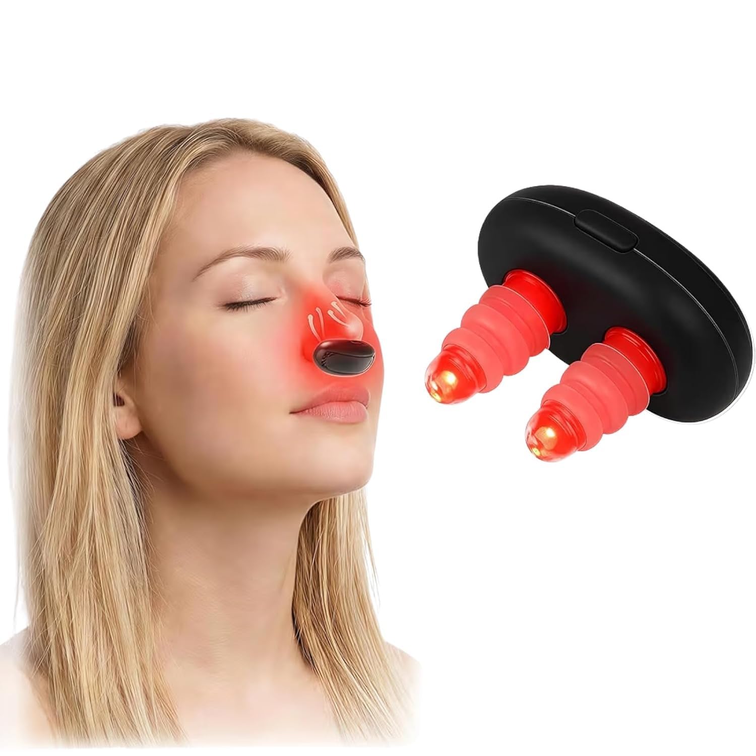 Nasal Comfort Light Therapy Device, Portable Rechargeable Red Light Nasal Therapy Instrument for Daily Nose Care, Sinus Comfort Home, Office and Travel Use | Light Nasal Therapy Device for Nose-image-23