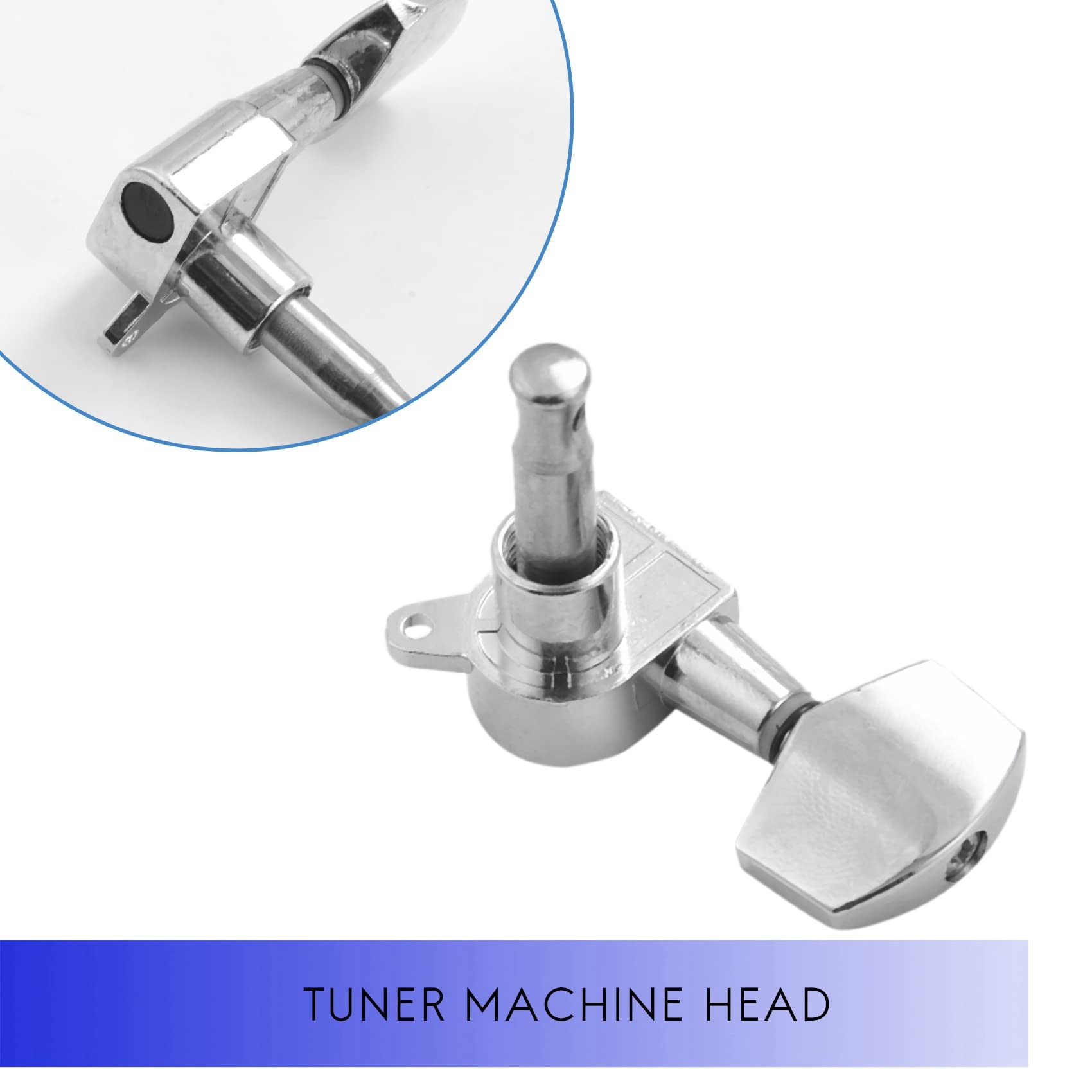 60 Stueck Silber Akustikgitarre Mechaniken Knoepfe Gitarren-Saite Stimmwirbel Tuner (30 Fuer Left + 30 Fuer Rechts)