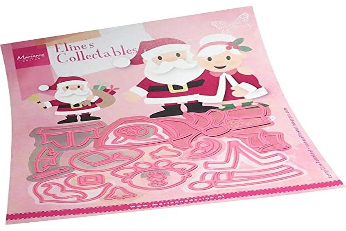 Marianne Design Pink Collectables, Elines Santa & Mrs Claus, Dies And Embossing Details In Paper Crafts, One Size