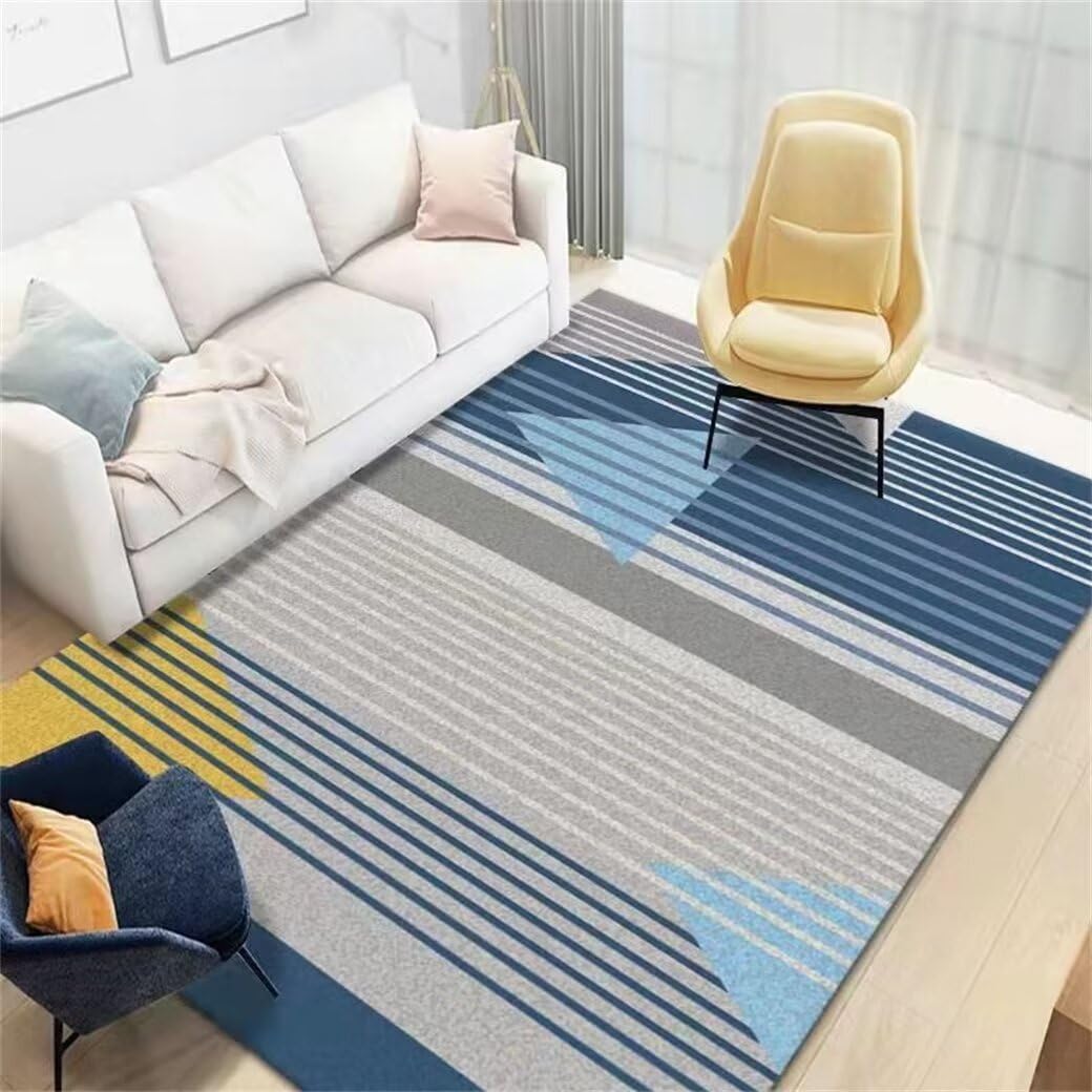 Tapis antiacariens lavable bleu 120x170 pour chambre d'enfant