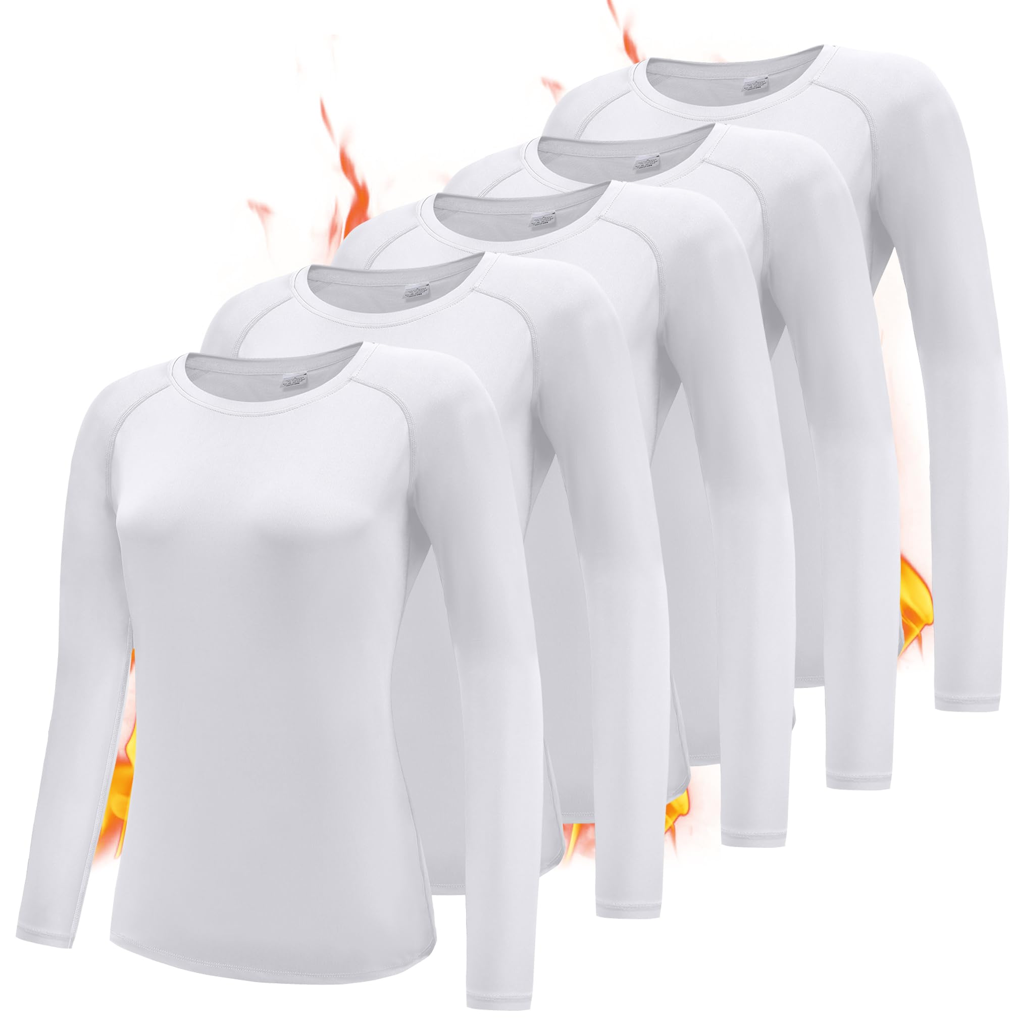 Damen 3er Pack Langarmshirt T-Shirts, UPF 50+ Sonnenschutz Schnelltrocknend Funktionsshirt Laufshirts, Atmungsaktiv Langarm Sportshirt Gym Yoga Running Top Freizeitshirt Workout Fitness Oberteil