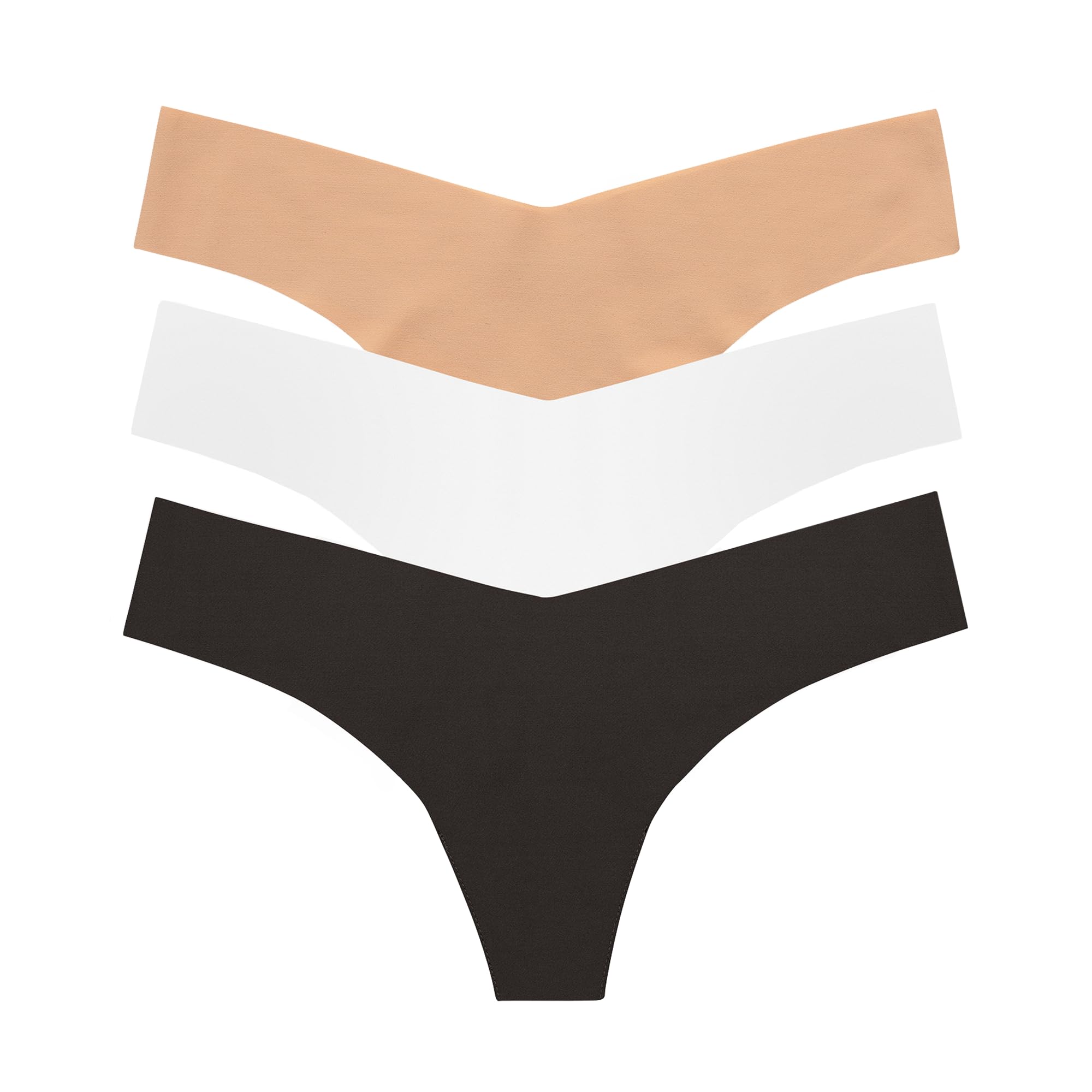 commando Women's Classic Thong 3-Pack, Black/Beige/White, S/M