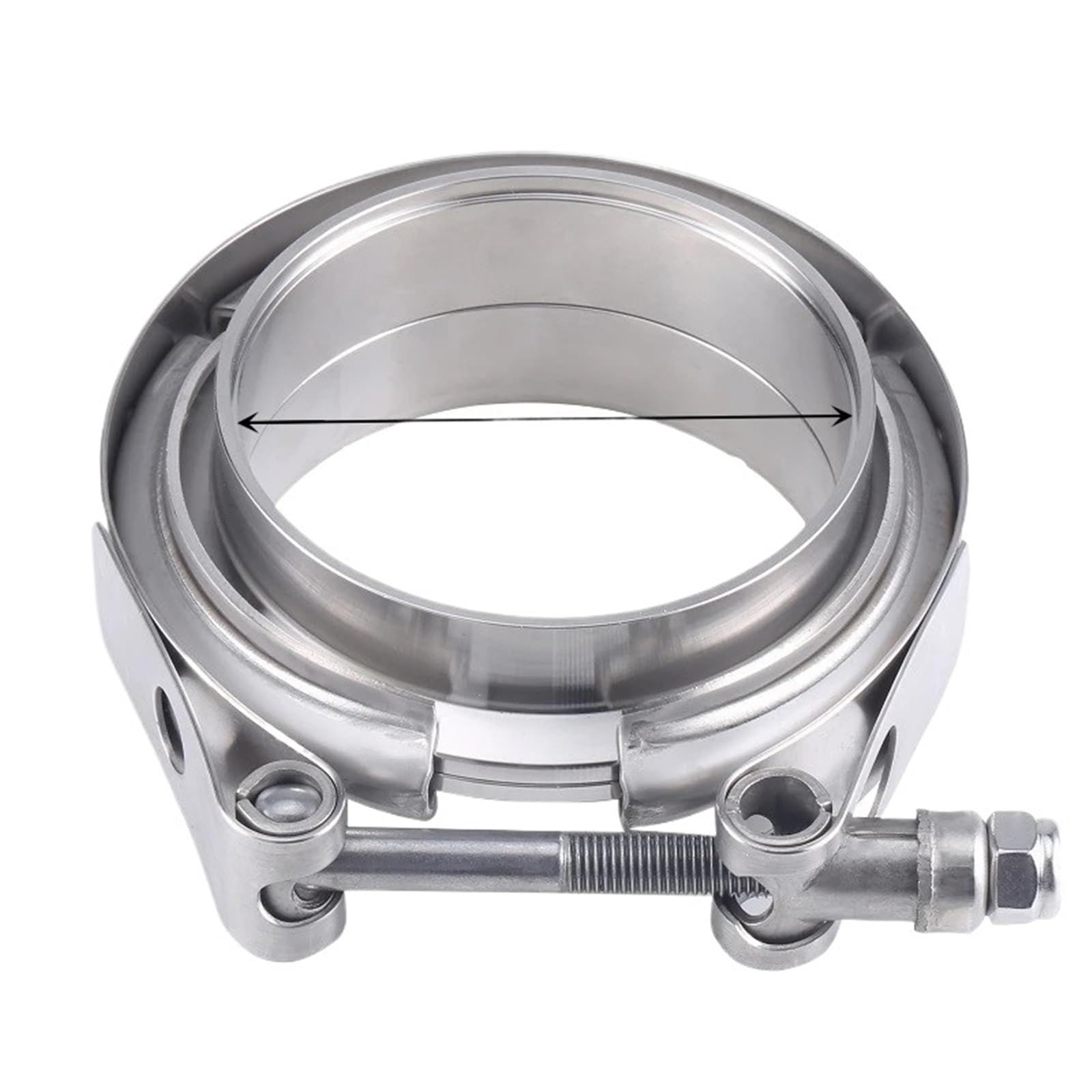 V Band Clamp Car 304 Stainless Steel V Band Clamp Turbo Exhaust Pipe Vband Male Female Flange Kits Universal(89mm 3.5inch)