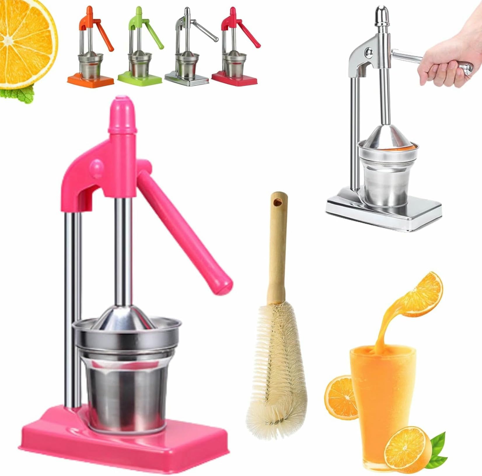 Manuelle Gusseisen-Handpresse, robuste Zitronenpresse aus Edelstahl, für Zuhause, Küche, Bar, leicht zu reinigen