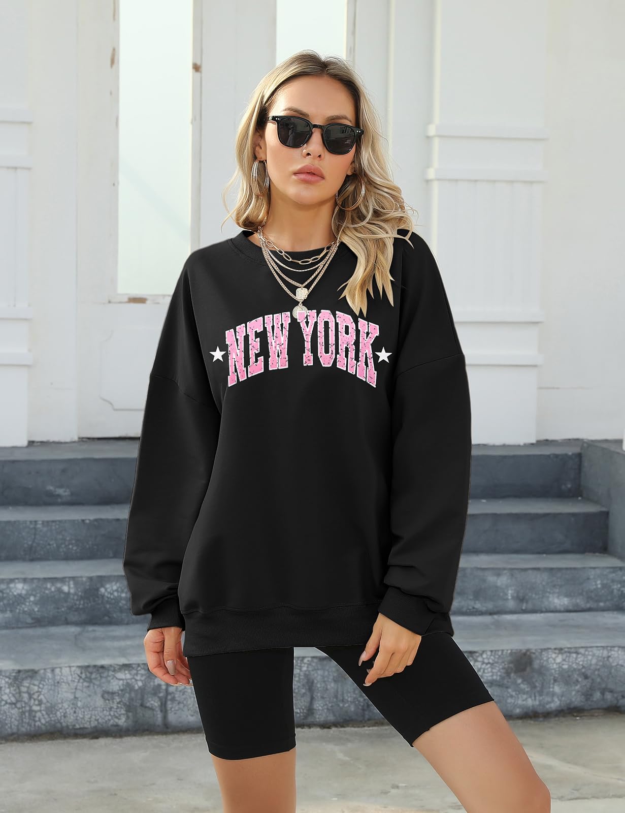 Voqeen Felpa Donna Lunga Invernale Classica Oversize Hoodie Casual Los Angeles Tuta Donna Sport Fitness Outdoor