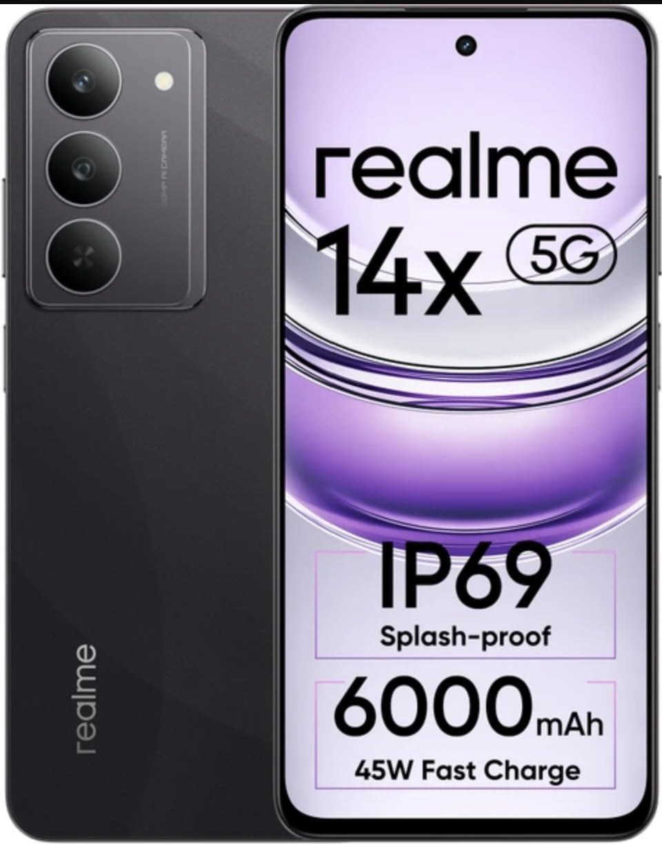 realme 14x Smartphone 6+128,Black in