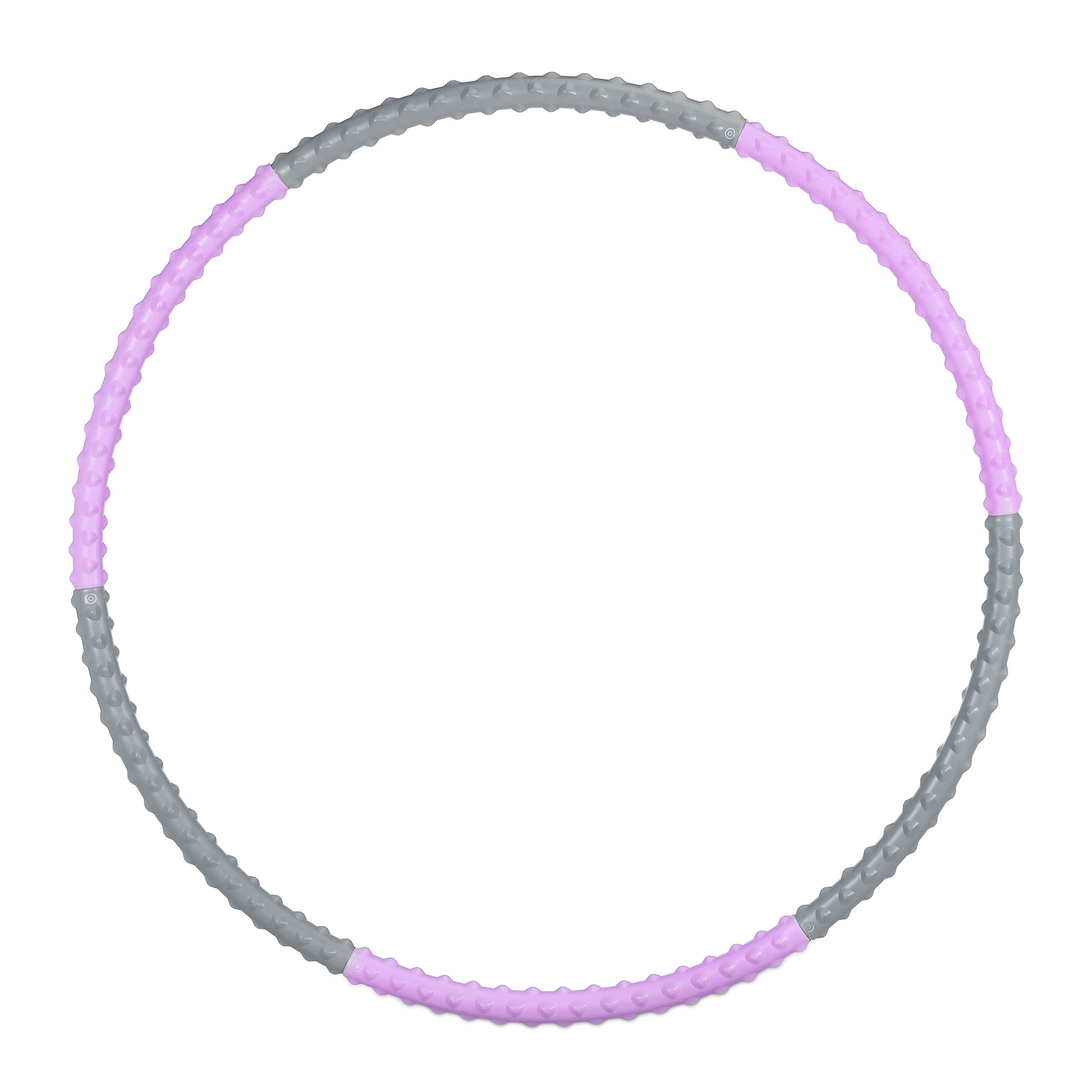Relaxdays Hula Hoop obręcz do fitnessu, 95 cm Ø, dla dorosłych, wypustki do masażu, do odchudzania, treningu brzucha, fioletowa/szara