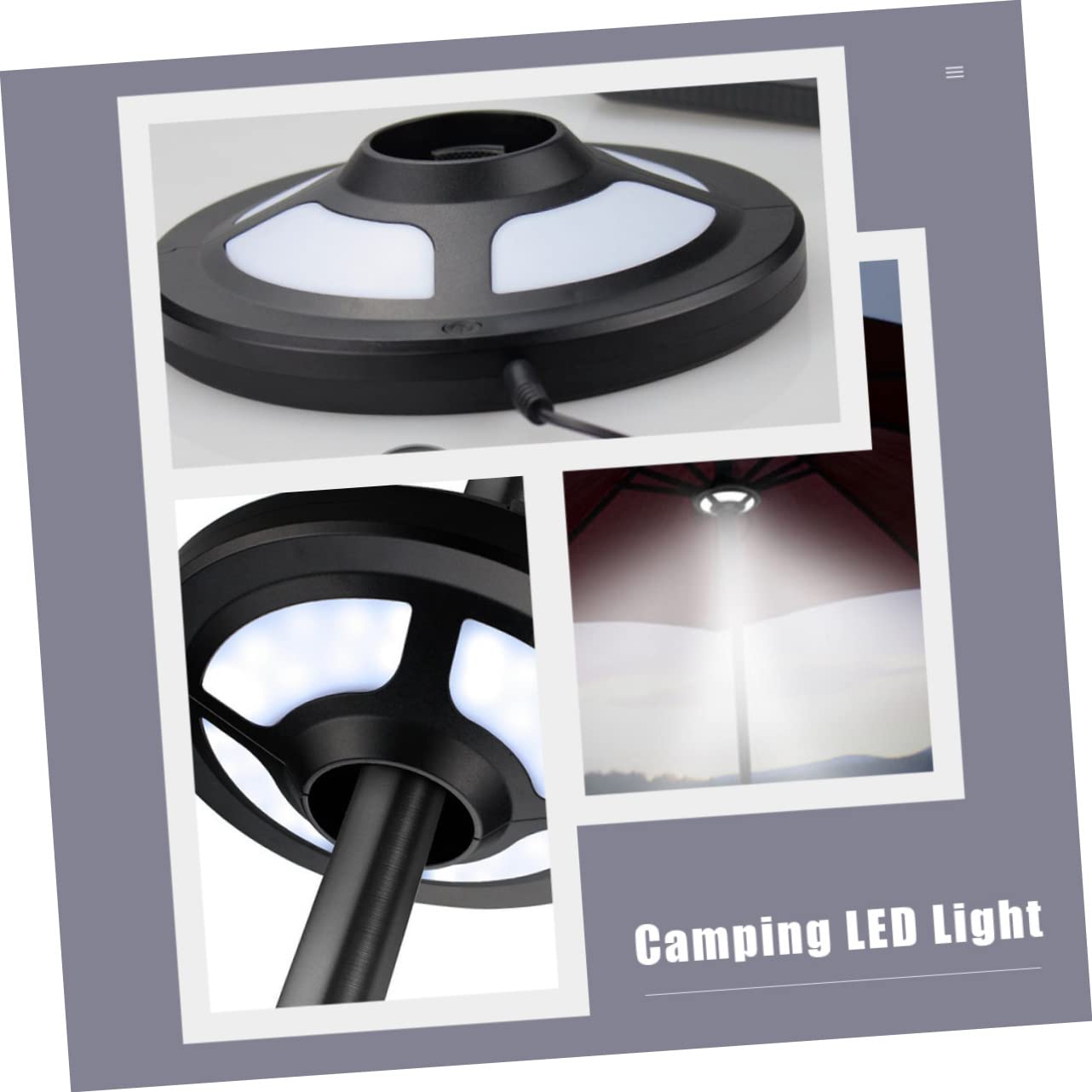 SHINEOFI Lampe Parapluie LED Multifonction en Abs pour Éclairage Extérieur, Lumière Brillante pour Camping et Activités Nocturnes Sécurisées la Maison