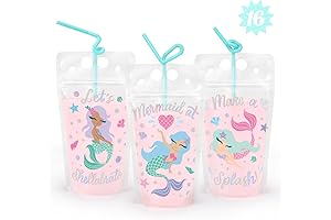16 Mermaid Drink Pouches - Ultimate Party Accessory