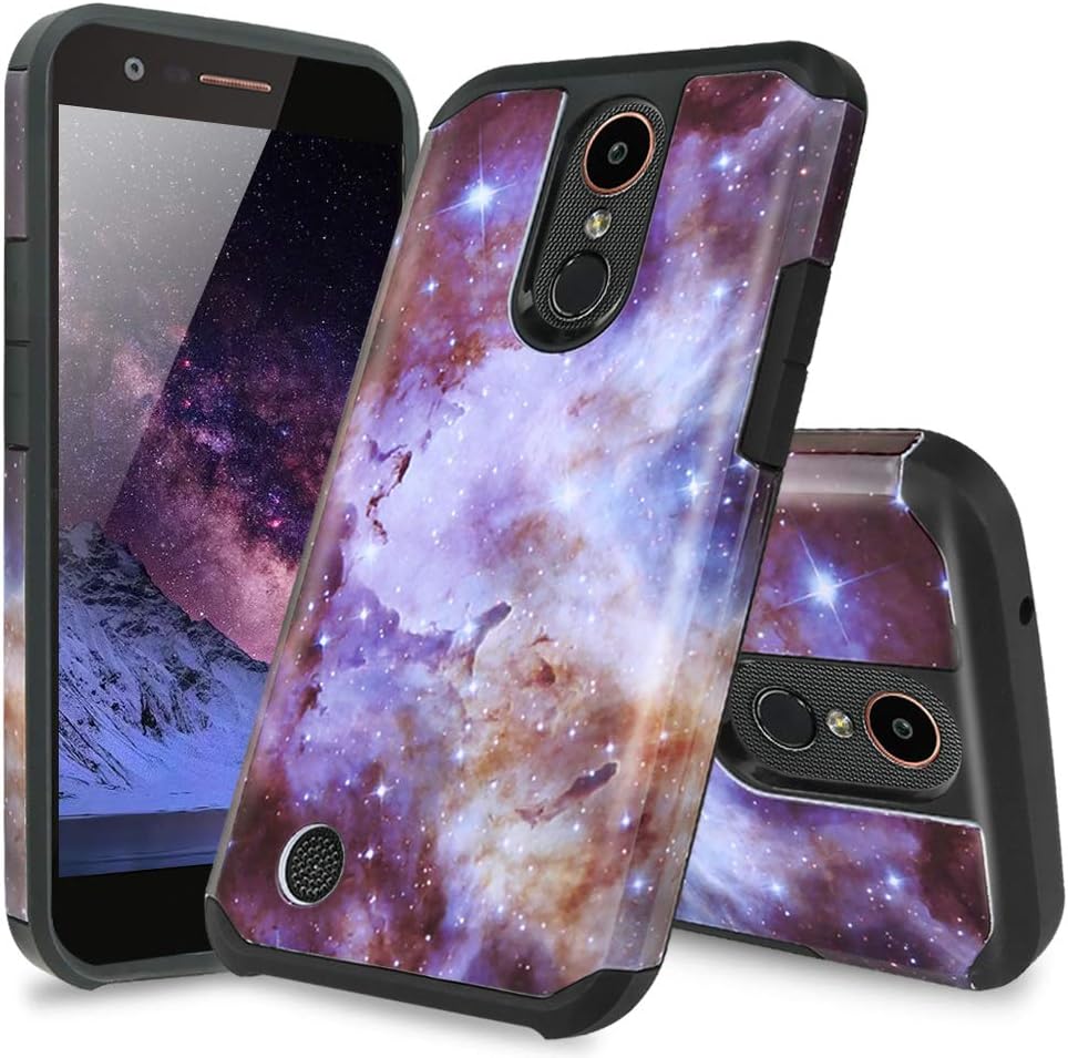 TJS Case for LG K20 Plus/LG K20 V/LG Harmony/LG Grace 4G LTE, Slim Hybrid Shockproof Impact Rugged Marble Case Armor Phone Cover (Stardust)
