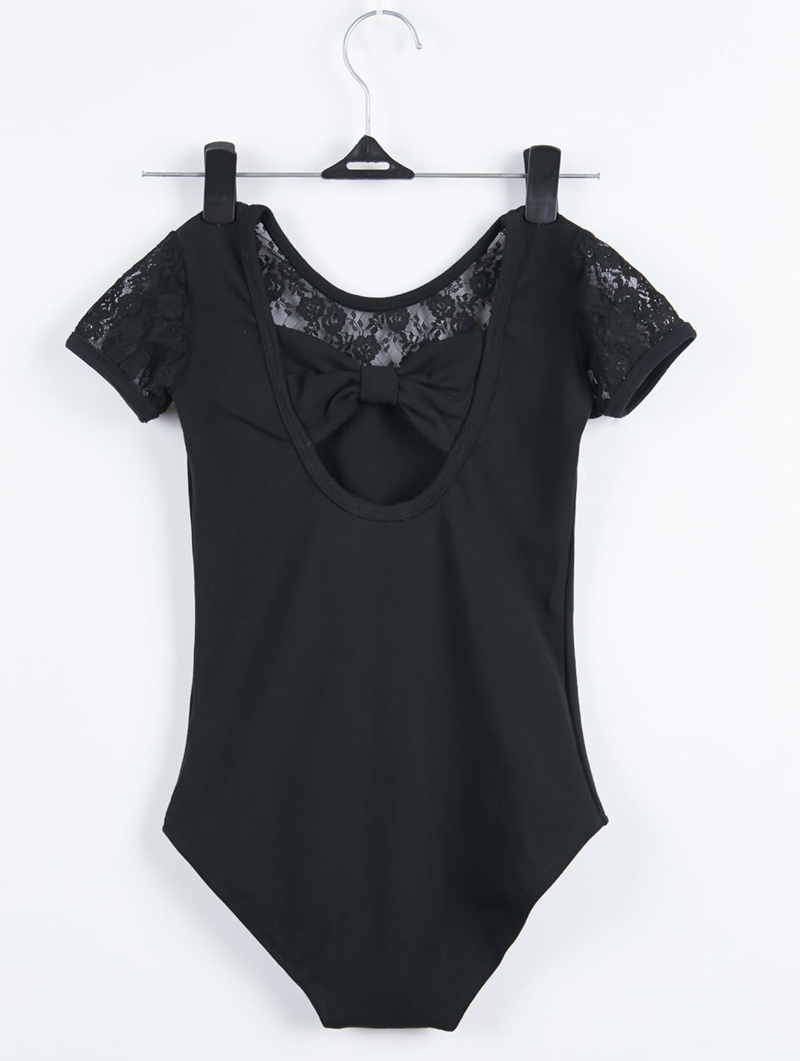 MdnMd Girls Ballet Dance Neck Lace Leotard for Toddler Gymnastic with Bow Back Cap Sleeve - Image 7